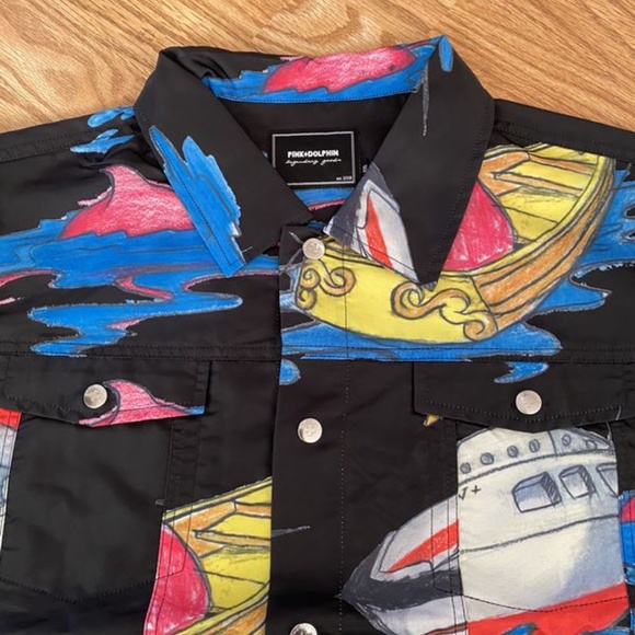 PINK DOLPHIN RARE SAIL AWAY JACKET LIGHT COAT SiZE MENS MEDIUM BLACK NWT NEW !!! - Picture 8 of 8